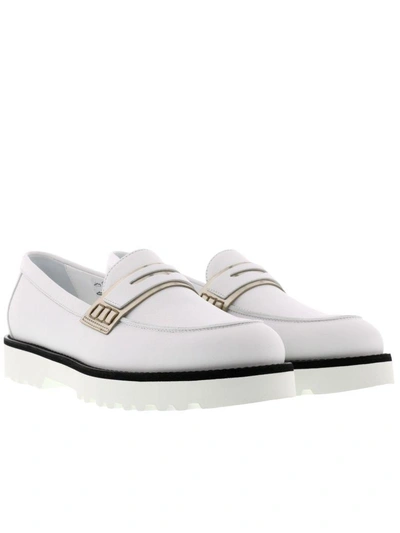 Shop Hogan H259 Loafers In White