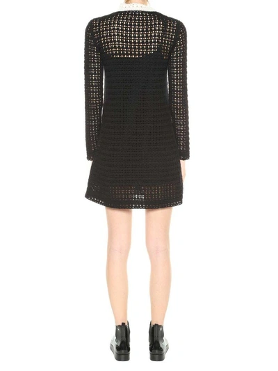 Shop Red Valentino Wool Knitted Dress In Nero-avorio