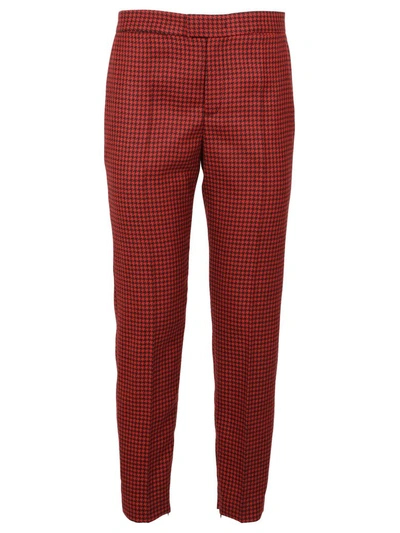 Red Valentino Houndstooth Cropped Trousers In Lacca