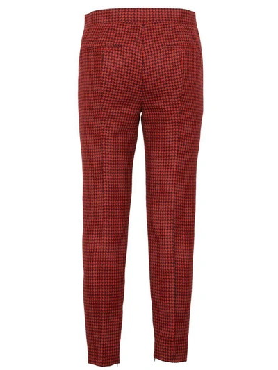 Shop Red Valentino Houndstooth Trousers In Lacca