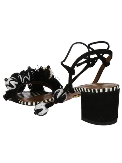 Shop Aquazzura Tropicana Sandals In Black