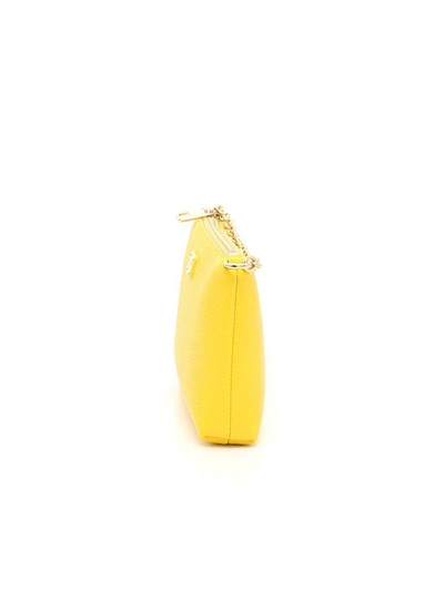 Shop Dolce & Gabbana Grain Calfskin Pouch In Giallo Sole|giallo