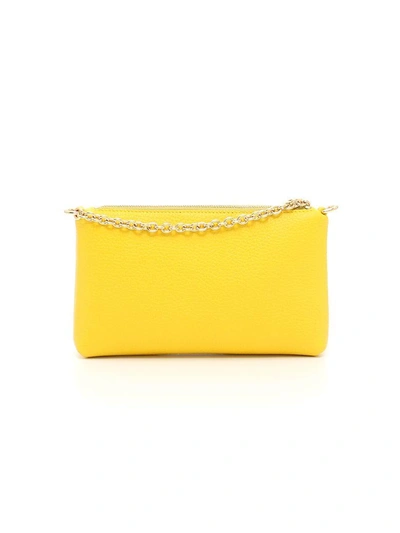 Shop Dolce & Gabbana Grain Calfskin Pouch In Giallo Sole|giallo