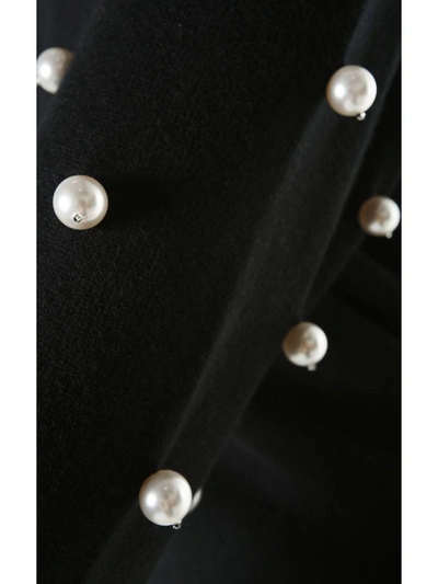 Shop Marc Jacobs Faux Pearl-embellished Merino Wool And Cashmere-blend Sweater In Nero
