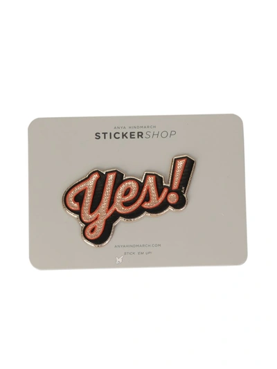 Anya Hindmarch Leather Yes Sticker In Multi
