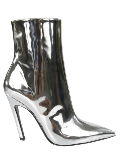 Shop Balenciaga Zip Detail Ankle Boots In Argent