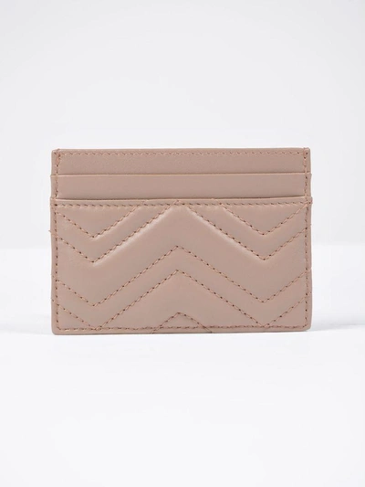 Shop Gucci Gg Marmont Card Holder In Pink & Purple