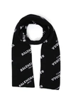 BALENCIAGA KNITTED SCARF WITH LOGO,479919T1380 1070