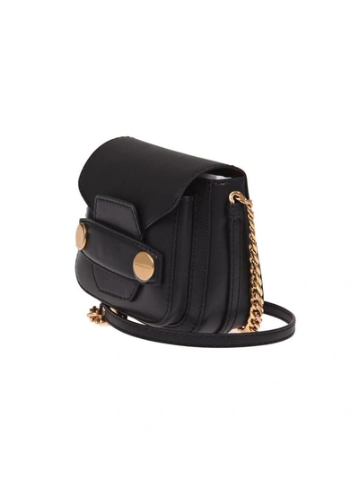 Shop Stella Mccartney Mccartney Mini Popper Shoulder Bag In Black
