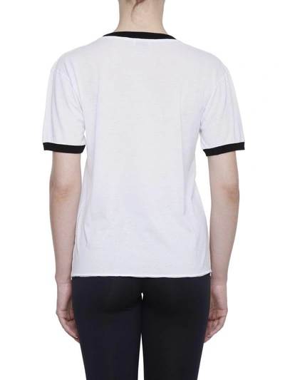 Shop Saint Laurent Printed T-shirt In Blanc-noirbianco