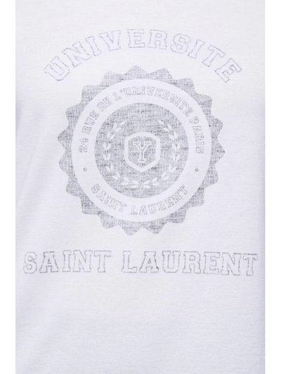 Shop Saint Laurent Printed T-shirt In Blanc-noirbianco