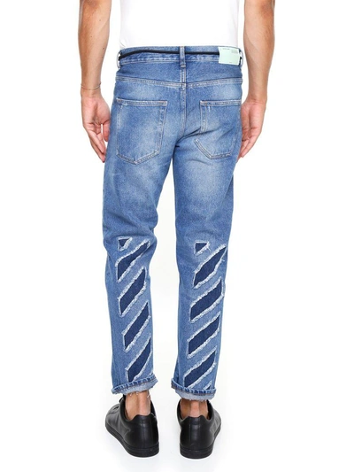 Shop Off-white Window Medium Diag Jeans In Vintage Wa|celeste