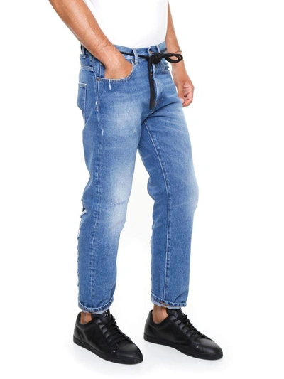 Shop Off-white Window Medium Diag Jeans In Vintage Wa|celeste