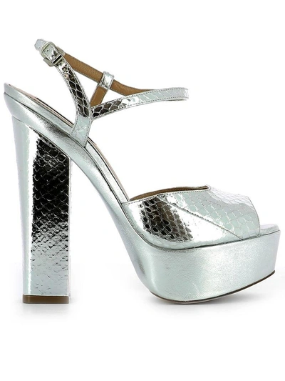 Shop Dsquared2 Silver Leather Sandals