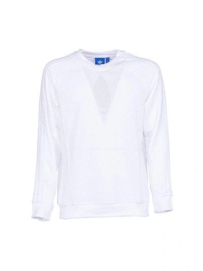 Adidas Originals Perforated Sweatshirt In White