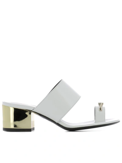 Coliac White Leather Sandals