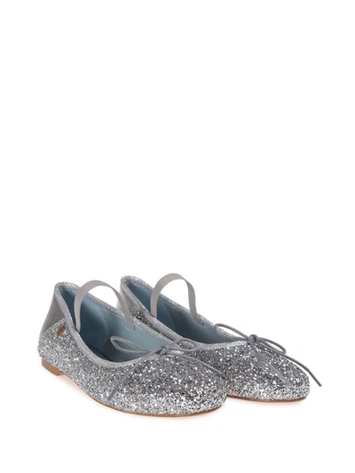 Shop Chiara Ferragni Glittered Ballet Flat In Silver