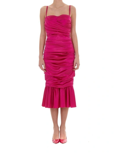 Shop Dolce & Gabbana Dress In Cyclamen