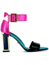 KAT MACONIE MULTICOLOR LEATHER SANDALS,JOAN FUCSIA-BLACK