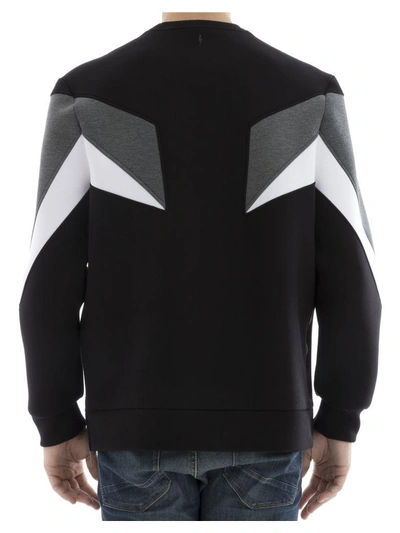 Shop Neil Barrett Black Viscose Sweatshirt