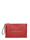 RED VALENTINO RED CALF LEATHER STAR STUDDED CLUTCH,NQ2B0708DNO