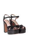 MARC JACOBS MARC JACOBS DEBBIE SNAKE-PRINTED LEATHER PLATFORM SANDAL,M9001801 001 BLACK