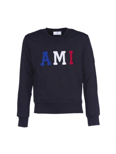 Shop Ami Alexandre Mattiussi Ami Logo Sweatshirt In Black