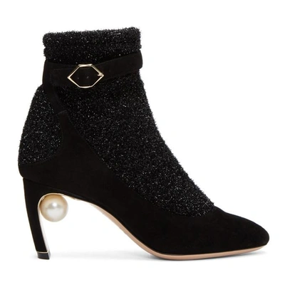 Black Lola Pearl Sock Boots