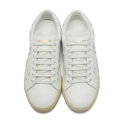 Shop Saint Laurent White Court Classic Sl/06 California Sneakers In 9030 Optic White