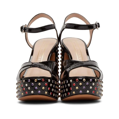 Shop Marc Jacobs Black Patent Strass Lust Platform Sandals