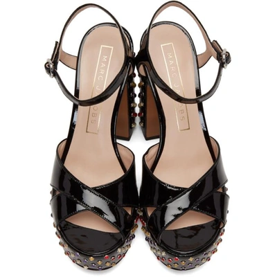 Shop Marc Jacobs Black Patent Strass Lust Platform Sandals