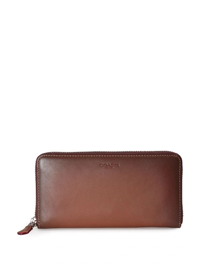 Coach Leather Zip-around Wallet In Cuoio
