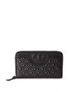 TORY BURCH FLEMING CONTINENTAL QUILTED-LEATHER WALLET,32166 001 BLACK