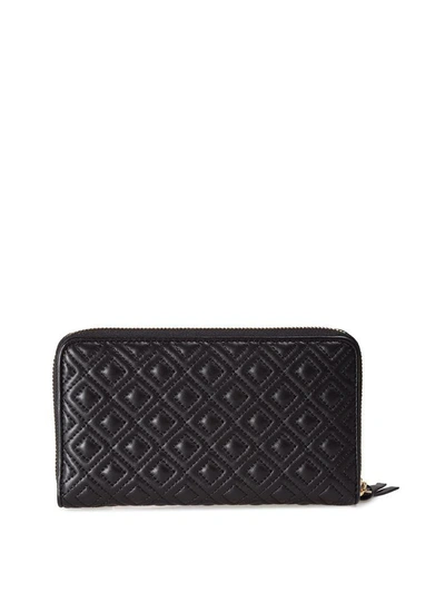 Shop Tory Burch Fleming Continental Quilted-leather Wallet In Nero
