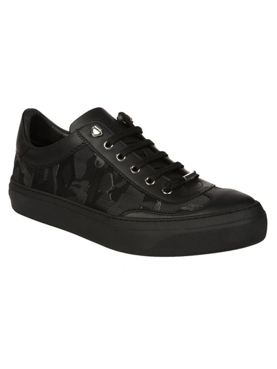 Shop Jimmy Choo Ace Tonal Sneakers In Black