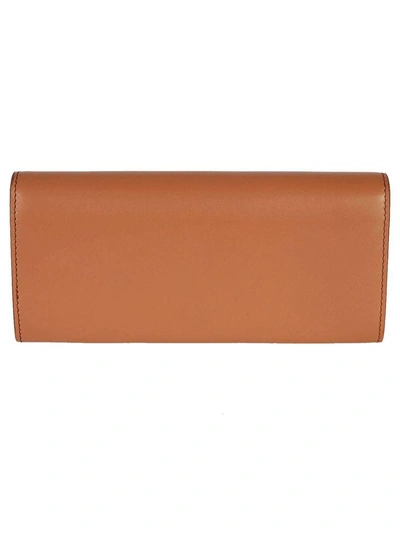 Shop Tod's Stitched Detail Wallet In Brown