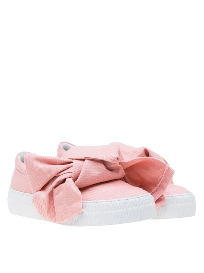 Shop Joshua Sanders Bow Detailing Denim Sneakers In Pink