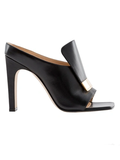 Shop Sergio Rossi Square Toe Mules In Black