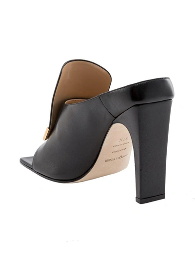 Shop Sergio Rossi Square Toe Mules In Black