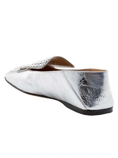 Shop Sergio Rossi Studded Loafers In Silver