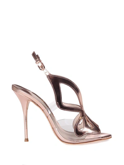 Shop Sophia Webster Madame Butterfly Mirrored-leather Sandal In Rosegold