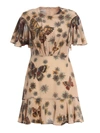 VALENTINO Valentino Butterfly And Floral Print Dress,MB3VABZ035UDV4MARIPOSAGARDEN