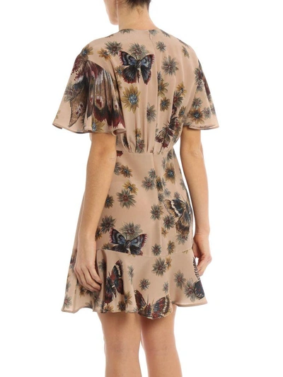 Shop Valentino Butterfly And Floral Print Dress In Green