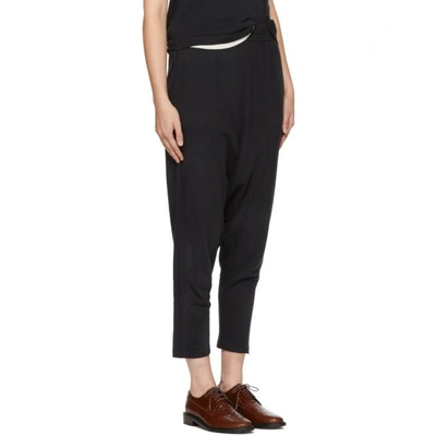 Shop Raquel Allegra Black Cropped Slouchy Lounge Pants