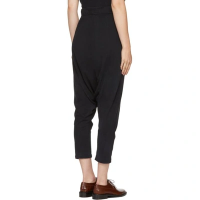 Shop Raquel Allegra Black Cropped Slouchy Lounge Trousers