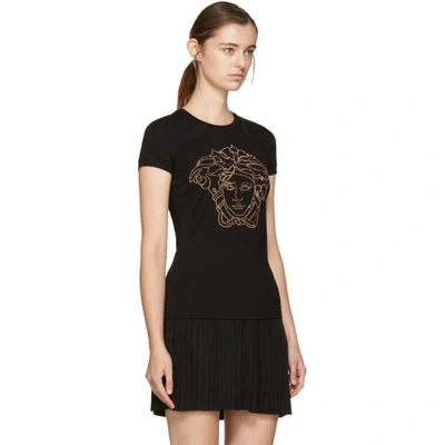 Shop Versace Black Studded Medusa T-shirt