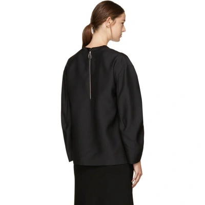 Shop Victoria Beckham Black Sleeve Pleat Blouse