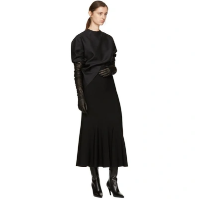 Shop Victoria Beckham Black Sleeve Pleat Blouse