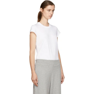 Shop Alexander Wang T White Cap Sleeve Fitted Bodysuit