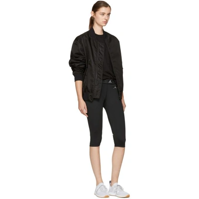 Shop Adidas By Stella Mccartney Black Run Climacool Three-quarter Leggings